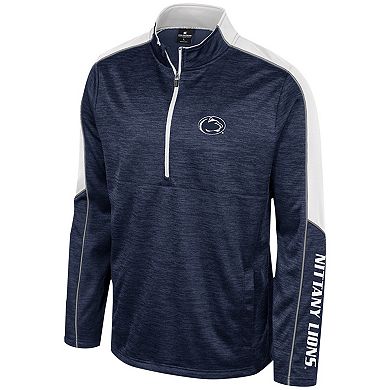 Men's Colosseum Navy Penn State Nittany Lions Marled Half-Zip Jacket