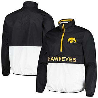 Men's G-III Sports by Carl Banks Black Iowa Hawkeyes CornermanÂ Half-Zip Top