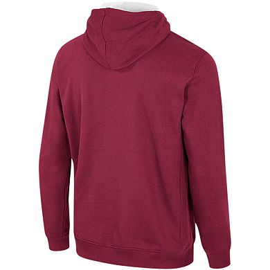 Men's Colosseum Garnet Temple Owls Team Half-Zip Pullover Hoodie