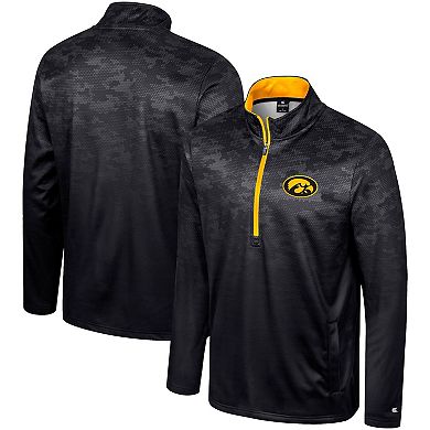 Men's Colosseum Black Iowa Hawkeyes The Machine Half-Zip Jacket