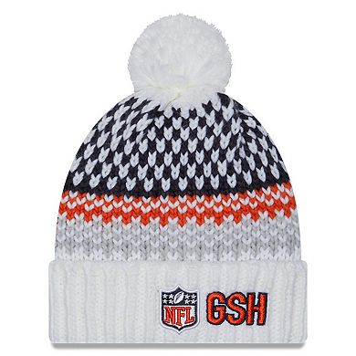 Women's New Era  White Chicago Bears 2023 Sideline Cuffed Knit Hat with Pom