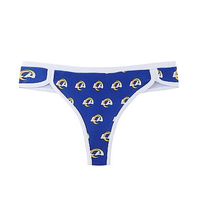 Women's Concepts Sport Royal Los Angeles Rams Gauge Allover Print Knit Thong