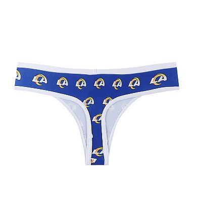 Women's Concepts Sport Royal Los Angeles Rams Gauge Allover Print Knit Thong