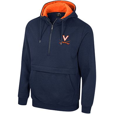 Men's Colosseum Navy Virginia Cavaliers Team Half-Zip Pullover Hoodie