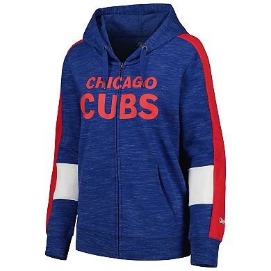 Women's New Era Royal Chicago Cubs Colorblock Full-Zip Hoodie