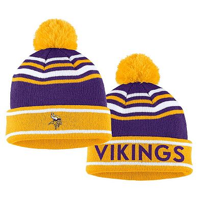 Women's WEAR by Erin Andrews Purple Minnesota Vikings Colorblock Cuffed Knit Hat with Pom and Scarf Set