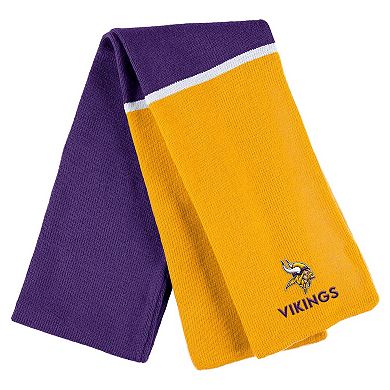 Women's WEAR by Erin Andrews Purple Minnesota Vikings Colorblock Cuffed Knit Hat with Pom and Scarf Set