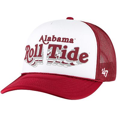 Men's '47 White/Crimson Alabama Crimson Tide Article Foam Front Trucker Hat