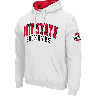 Men's Colosseum White Ohio State Buckeyes Double Arch Pullover Hoodie