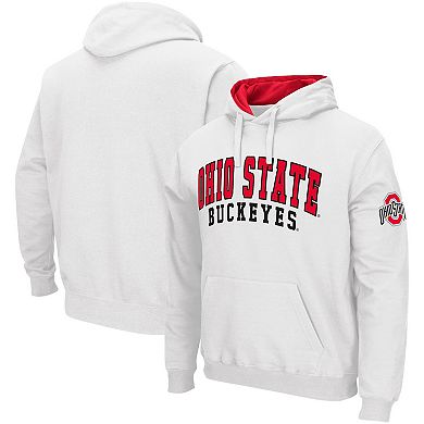 Men's Colosseum White Ohio State Buckeyes Double Arch Pullover Hoodie