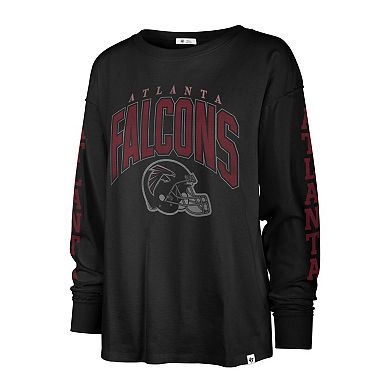 Women's '47 Black Atlanta Falcons Tom Cat Long Sleeve T-Shirt