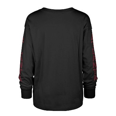 Women's '47 Black Atlanta Falcons Tom Cat Lightweight Long Sleeve T-Shirt