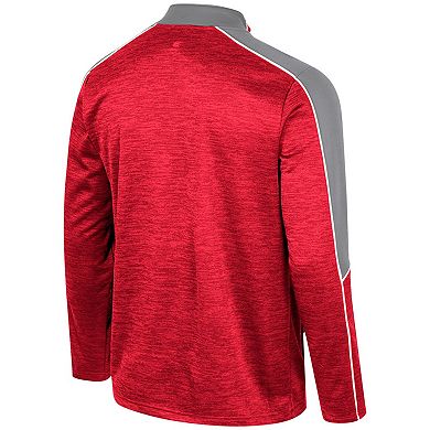 Men's Colosseum Scarlet Ohio State Buckeyes Marled Half-Zip Jacket