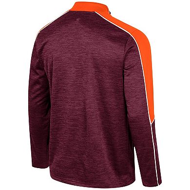 Men's Colosseum Maroon Virginia Tech Hokies Marled Half-Zip Jacket