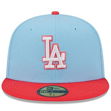 Men's New Era Light Blue/Red Los Angeles Dodgers Spring Color Two-Tone 59FIFTY Fitted Hat