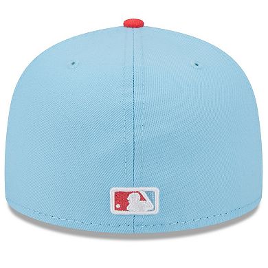 Men's New Era Light Blue/Red Los Angeles Dodgers Spring Color Two-Tone 59FIFTY Fitted Hat