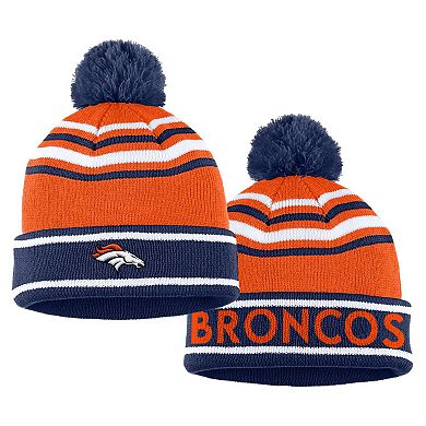 Women's WEAR by Erin Andrews Orange Denver Broncos Colorblock Cuffed Knit Hat with Pom and Scarf Set