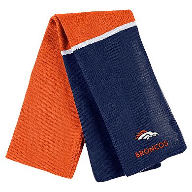 Women's WEAR by Erin Andrews Orange Denver Broncos Colorblock Cuffed Knit Hat with Pom and Scarf Set