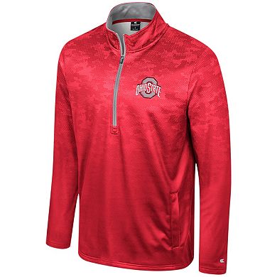 Men's Colosseum Scarlet Ohio State Buckeyes The Machine Half-Zip Jacket