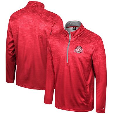 Men's Colosseum  Scarlet Ohio State Buckeyes The Machine Half-Zip Jacket