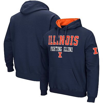 Men's Colosseum Navy Illinois Fighting Illini Sunrise Pullover Hoodie - Main Image