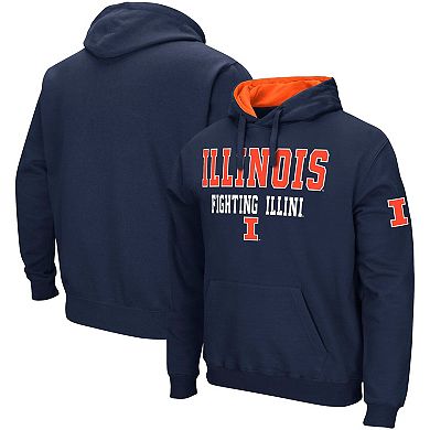 Men's Colosseum Navy Illinois Fighting Illini Sunrise Pullover Hoodie