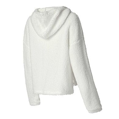 Women's Concepts Sport  White Carolina Panthers Fluffy Pullover Sweatshirt & Shorts Sleep Set