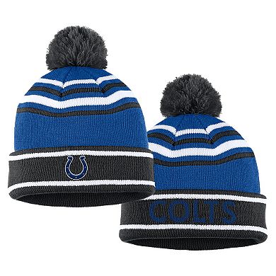 Women's WEAR by Erin Andrews Royal Indianapolis Colts Colorblock Cuffed Knit Hat with Pom and Scarf Set