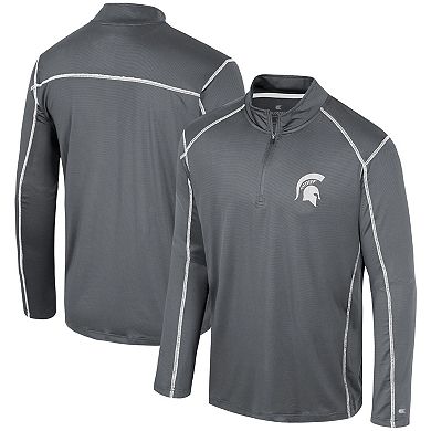 Men's Colosseum Black Michigan State Spartans Cameron Quarter-Zip Windshirt