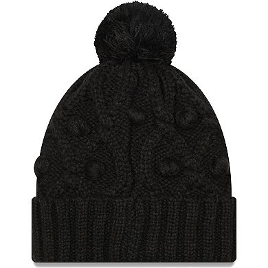 Girls Youth New Era Black Pittsburgh Steelers Toasty Cuffed Knit Hat with Pom