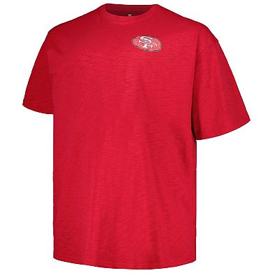 Men's Profile Scarlet San Francisco 49ers Big & Tall Two-Hit Throwback T-Shirt