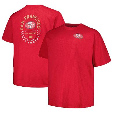 Men's Profile Scarlet San Francisco 49ers Big & Tall Two-Hit Throwback T-Shirt