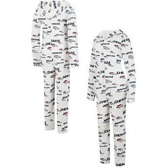 Women's Concepts Sport Cream Denver Broncos Docket Hoodie Full-Zip Union Suit