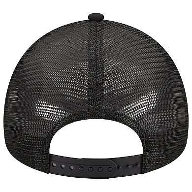 Men's New Era Black Chicago Cubs A-Frame 9FORTY Trucker Adjustable Hat