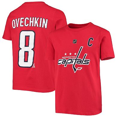 Youth Alexander Ovechkin Red Washington Capitals Player Name & Number T-Shirt