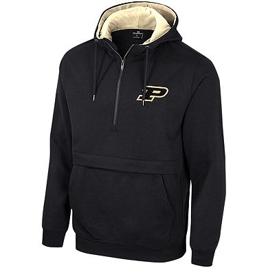 Men's Colosseum Black Purdue Boilermakers Half-Zip Hoodie