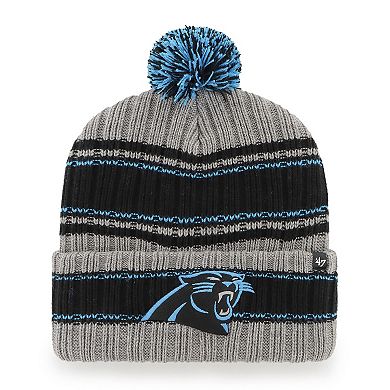 Men's '47 Graphite Carolina Panthers Rexford Cuffed Knit Hat with Pom