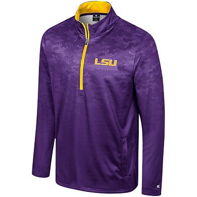 Men's Colosseum Purple LSU Tigers The Machine Half-Zip Jacket