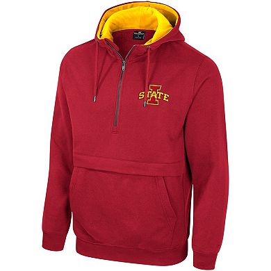 Men's Colosseum Cardinal Iowa State Cyclones Half-Zip Hoodie