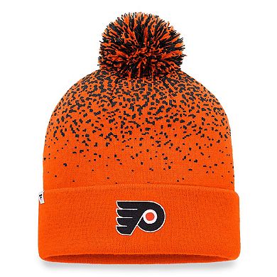 Men's Fanatics Branded Orange Philadelphia Flyers Iconic Gradient Cuffed Knit Hat with Pom