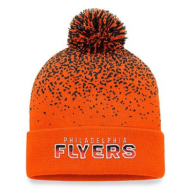 Men's Fanatics Branded Orange Philadelphia Flyers Iconic Gradient Cuffed Knit Hat with Pom