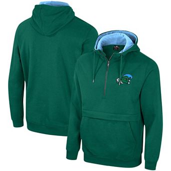 Men's Colosseum Green Tulane Green Wave Team Half-Zip Pullover Hoodie