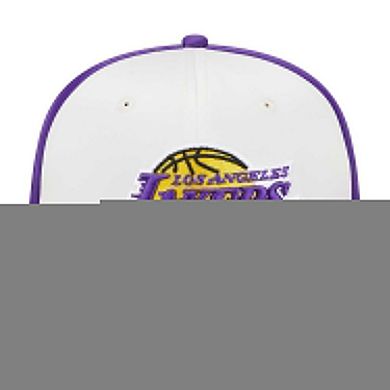 Men's New Era  White Los Angeles Lakers Throwback Satin 59FIFTY Fitted Hat