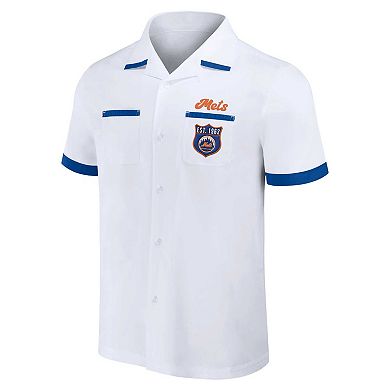 Men's Darius Rucker Collection by Fanatics White New York Mets Bowling Button-Up Shirt