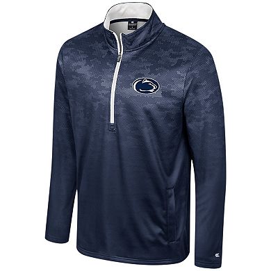 Men's Colosseum Navy Penn State Nittany Lions The Machine Half-Zip Jacket