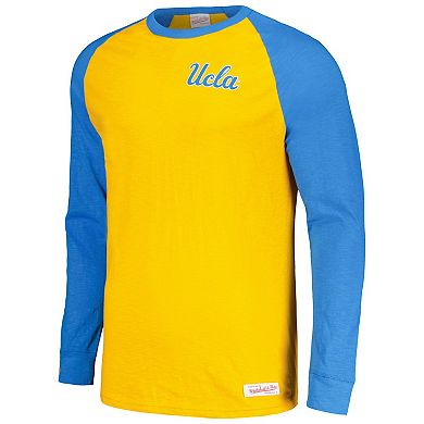 Men's Mitchell & Ness Blue UCLA Bruins Legendary Slub Raglan Long Sleeve T-Shirt
