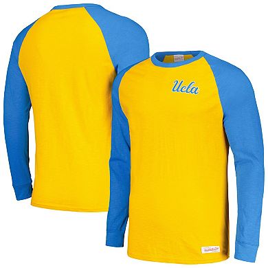 Men's Mitchell & Ness Blue UCLA Bruins Legendary Slub Raglan Long Sleeve T-Shirt