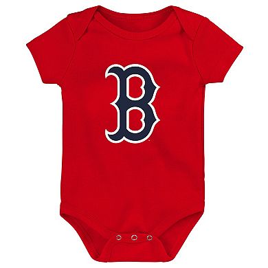 Infant Red/White/Heather Gray Boston Red Sox Biggest Little Fan 3-Pack Bodysuit Set