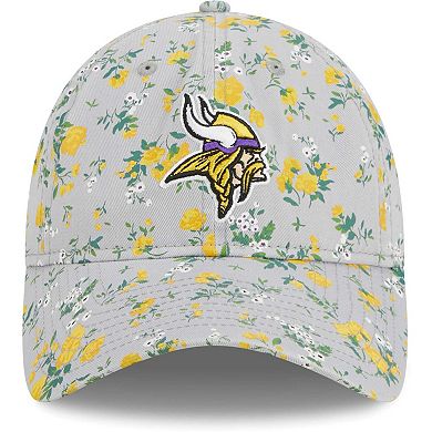 Women's New Era Gray Minnesota Vikings Bouquet 9TWENTY Adjustable Hat