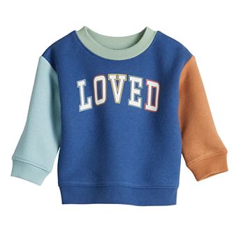 Baby Jumping Beans® Colorblock "Loved" Graphic Sweatshirt
